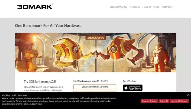 3dmark.com homepage screenshot