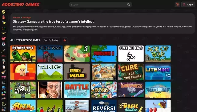 addictinggames.com homepage screenshot