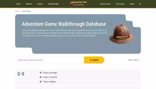 adventuregamers.com homepage screenshot