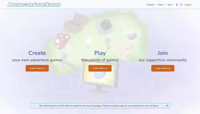 adventuregamestudio.co.uk homepage screenshot