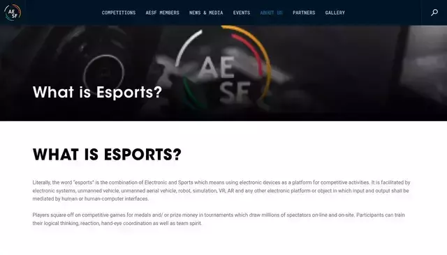 aesf.com homepage screenshot