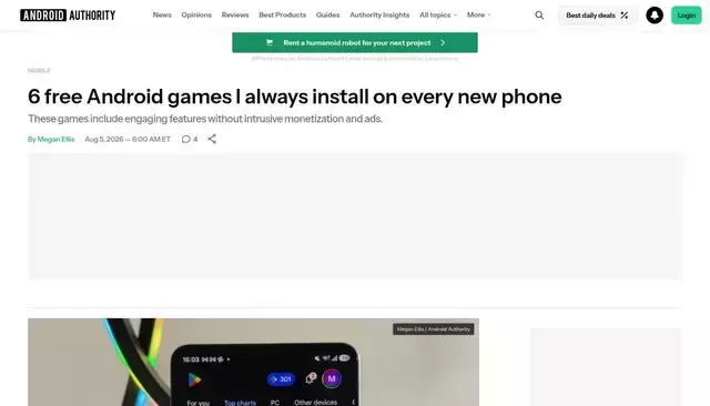 androidauthority.com homepage screenshot