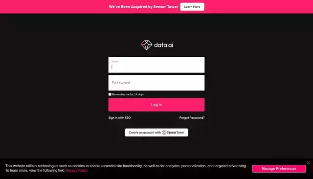 appannie.com homepage screenshot