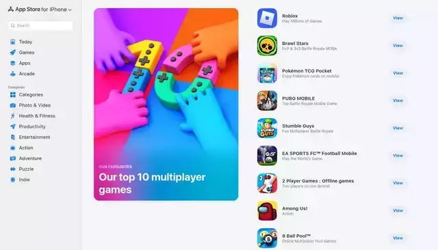 apps.apple.com homepage screenshot