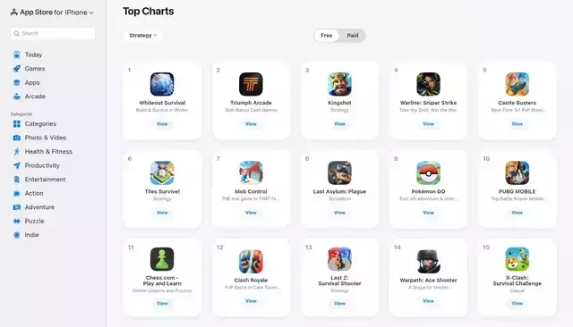 apps.apple.com homepage screenshot