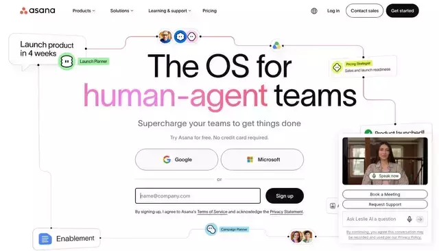 asana.com homepage screenshot