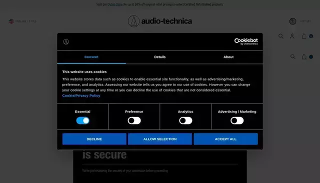 audio-technica.com homepage screenshot