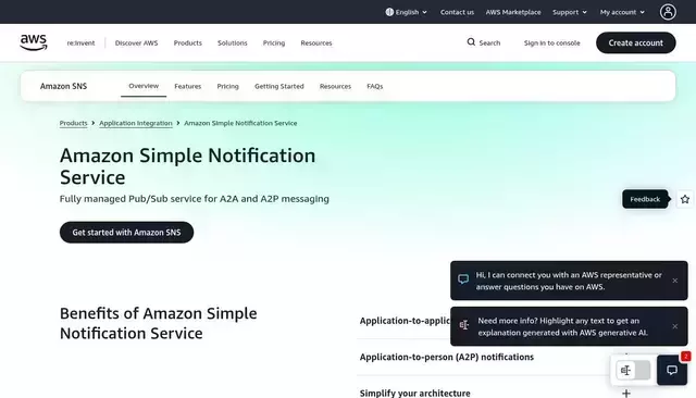 aws.amazon.com homepage screenshot