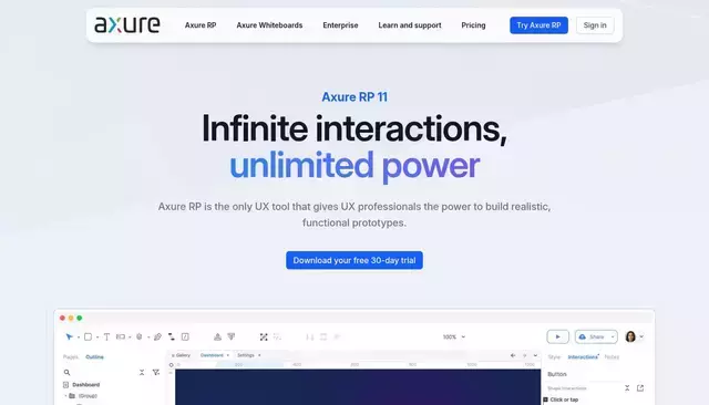 axure.com homepage screenshot