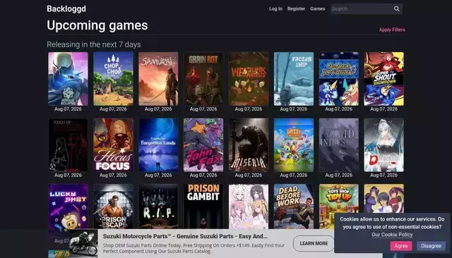 backloggd.com homepage screenshot