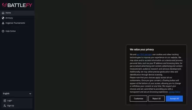 battlefy.com homepage screenshot