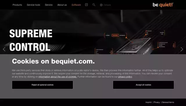 bequiet.com homepage screenshot