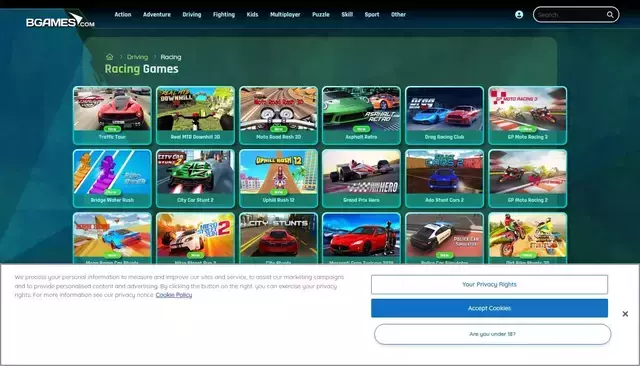 bgames.com homepage screenshot