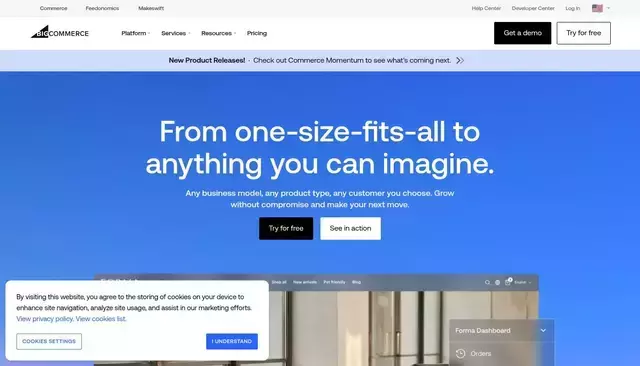 bigcommerce.com homepage screenshot