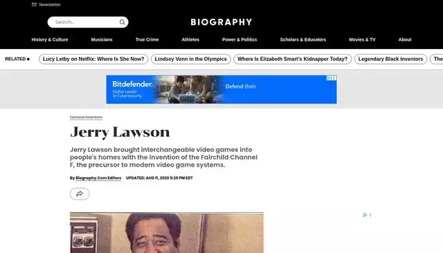biography.com homepage screenshot