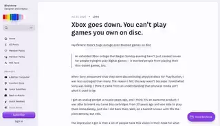 Birch Tree Xbox goes down. You can't play games you own on disc.
