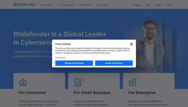bitdefender.com homepage screenshot