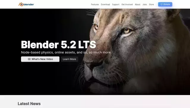 blender.org homepage screenshot