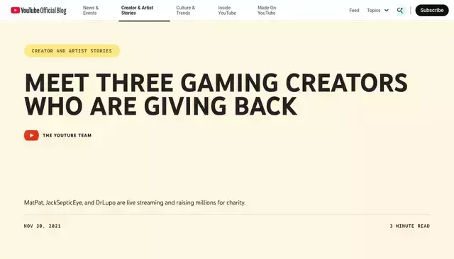 blog.youtube homepage screenshot