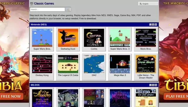 classicgames.me homepage screenshot