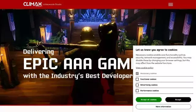 climaxstudios.com homepage screenshot