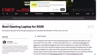Cnet Best Gaming Laptop for 2026 - CNET
