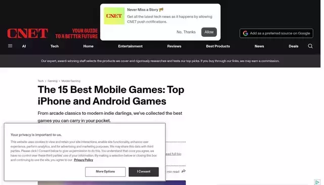cnet.com homepage screenshot