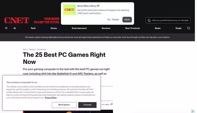 cnet.com homepage screenshot