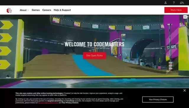 codemasters.com homepage screenshot