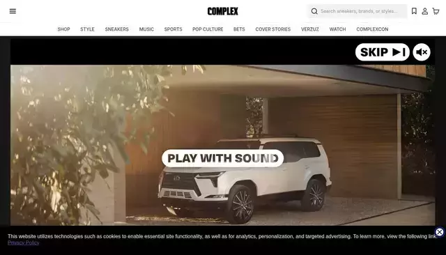complex.com homepage screenshot