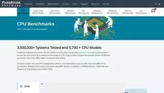 Cpu Benchmark PassMark Software - CPU Benchmark Charts