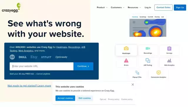 crazyegg.com homepage screenshot