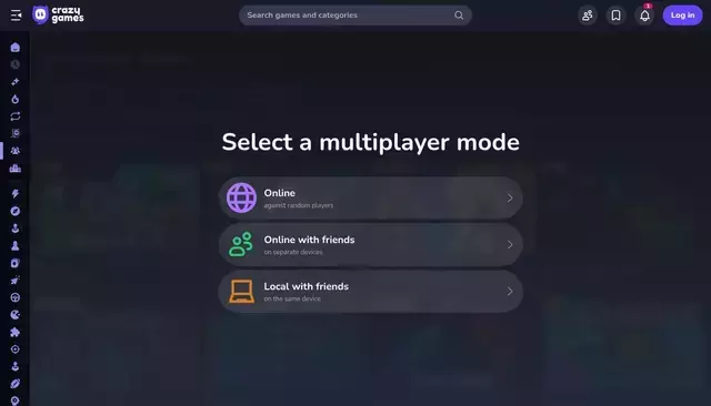 crazygames.com homepage screenshot