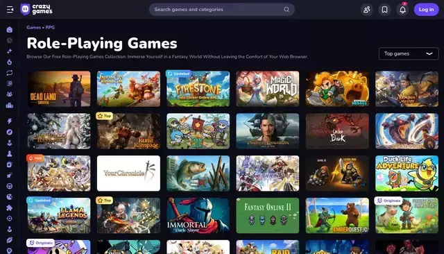 crazygames.com homepage screenshot