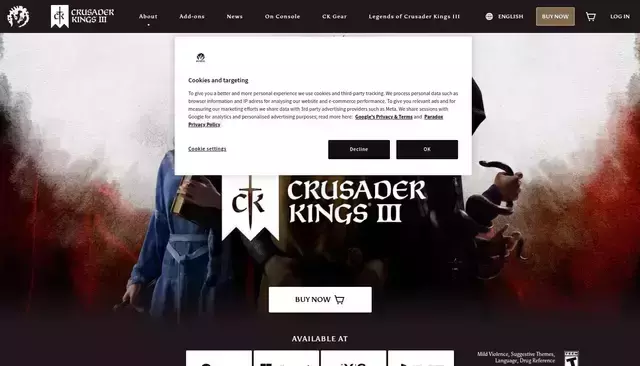 crusaderkings.com homepage screenshot