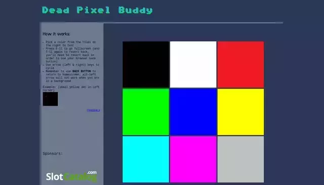 deadpixelbuddy.com homepage screenshot