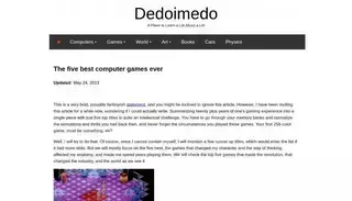 De Doi Me Do The five best computer games ever