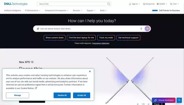 dell.com homepage screenshot