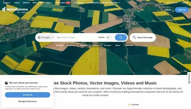 depositphotos.com homepage screenshot