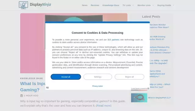 displayninja.com homepage screenshot