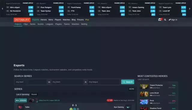 dotabuff.com homepage screenshot