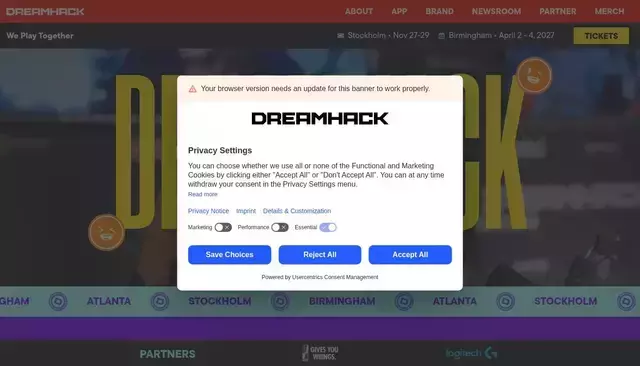 dreamhack.com homepage screenshot