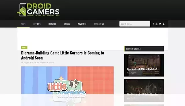 droidgamers.com homepage screenshot