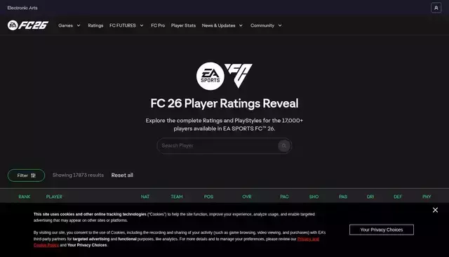 ea.com homepage screenshot