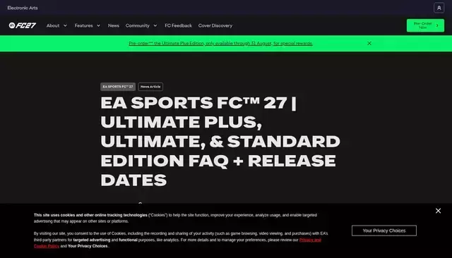 ea.com homepage screenshot