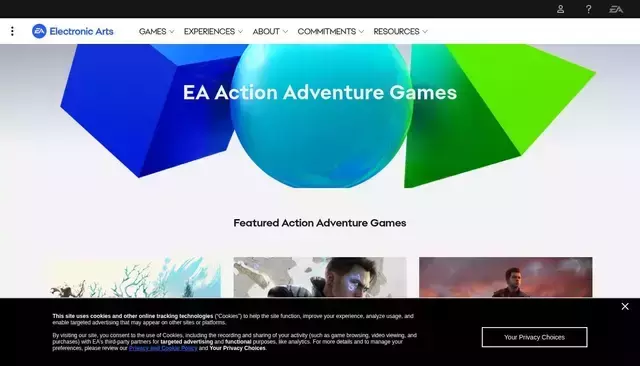 ea.com homepage screenshot