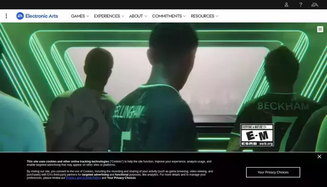 ea.com homepage screenshot
