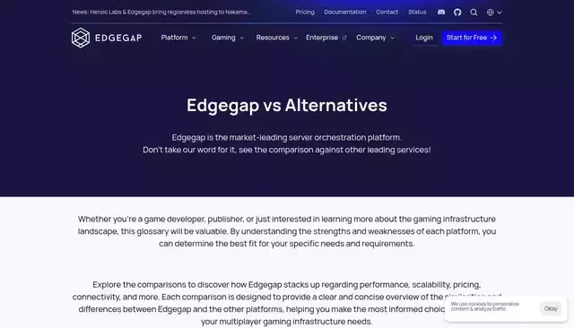 edgegap.com homepage screenshot