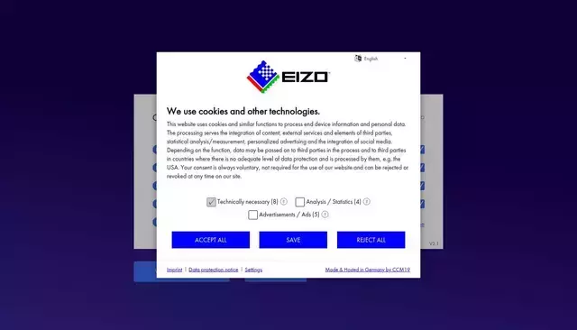 eizo.be homepage screenshot