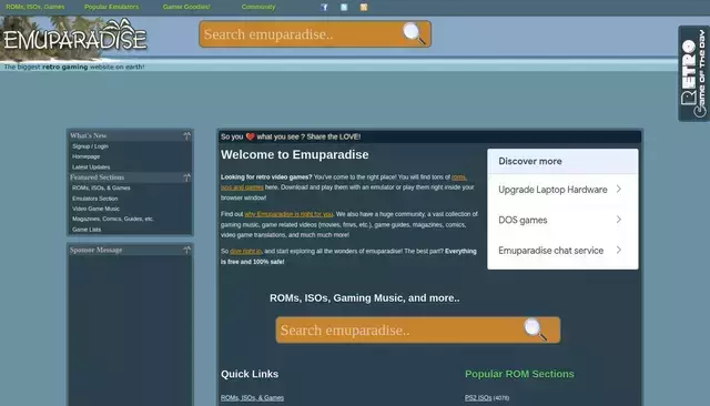 emuparadise.me homepage screenshot